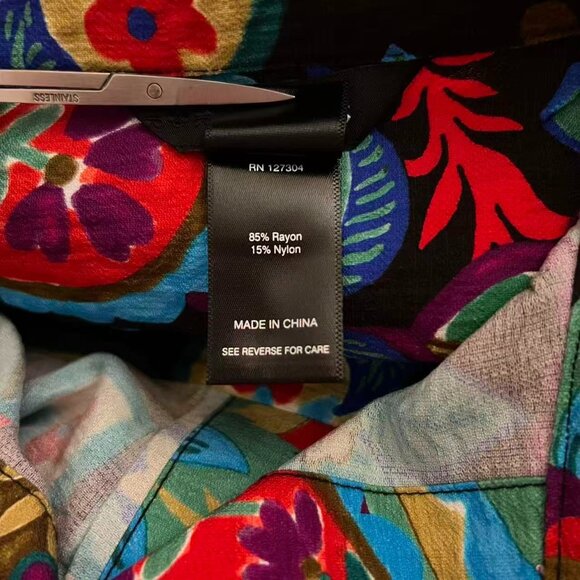 NWOT Ali Miles Paisley Floral Multicolor 3/4 Sleeve Tunic Top Blouse Shirt 1X - Picture 11 of 14